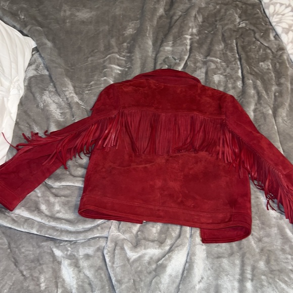 Zadig & Voltaire Red suede fringe jacket - Picture 6 of 8